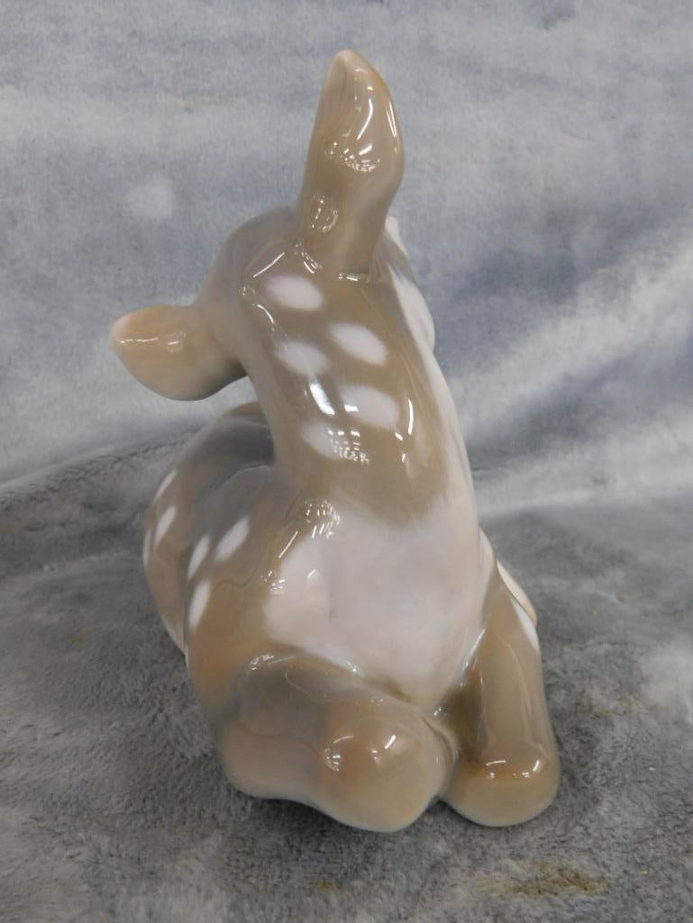 Royal Copenhagen Porcelain Figure - Fawn - 5" x 6.25" x 5" - 2