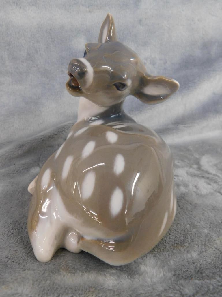 Royal Copenhagen Porcelain Figure - Fawn - 5" x 6.25" x 5" - 4