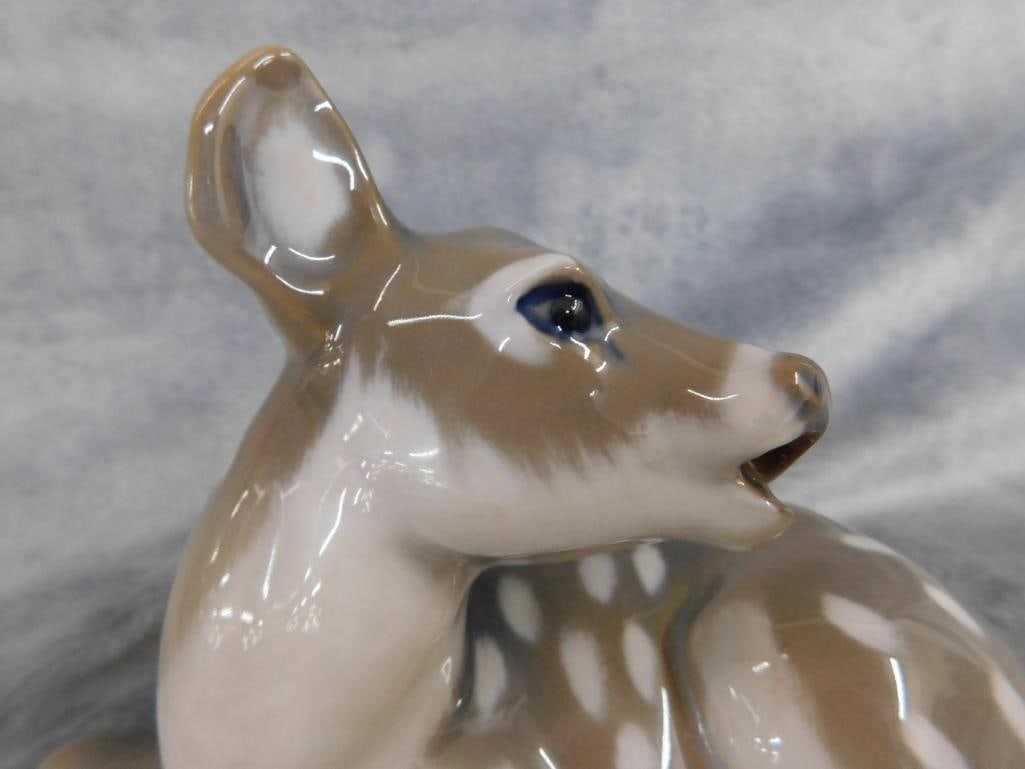 Royal Copenhagen Porcelain Figure - Fawn - 5" x 6.25" x 5" - 5