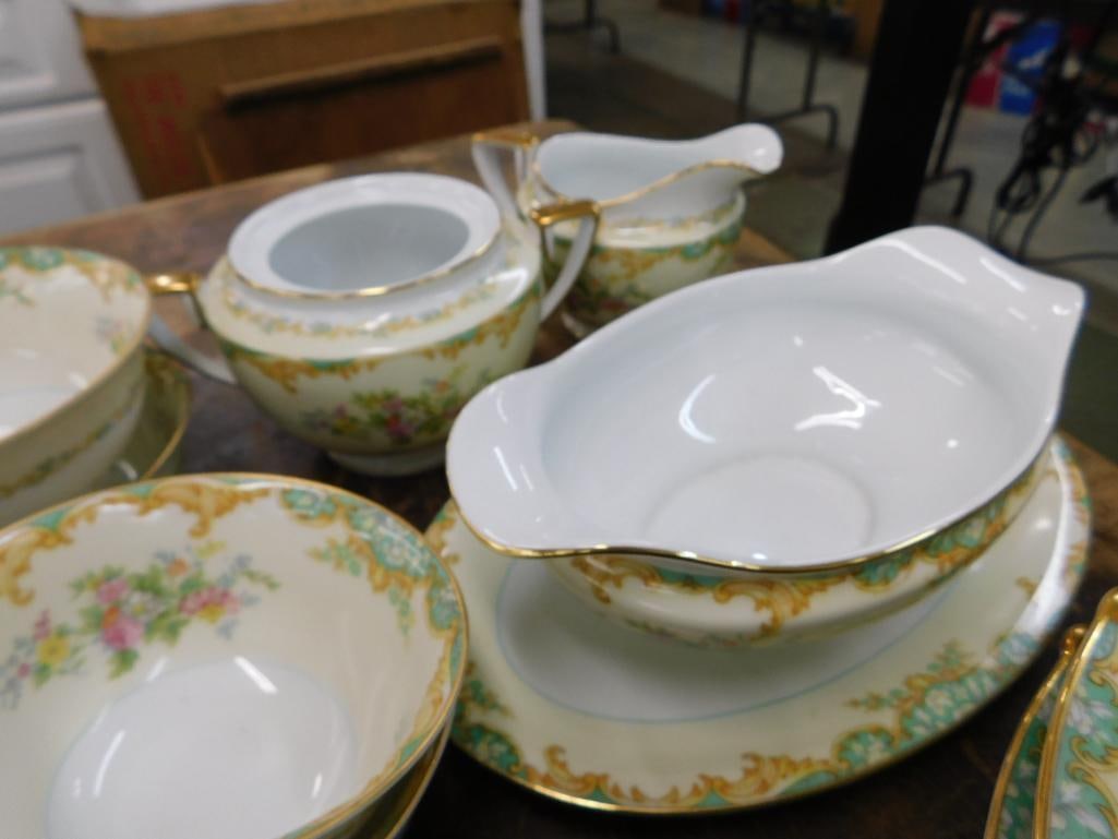 72 Piece Noritake Chine Set - Jasmine Pattern - Almost Service For 8 - Sugar Cap Missing - 10