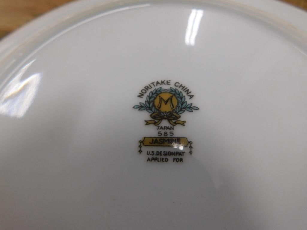 72 Piece Noritake Chine Set - Jasmine Pattern - Almost Service For 8 - Sugar Cap Missing - 11
