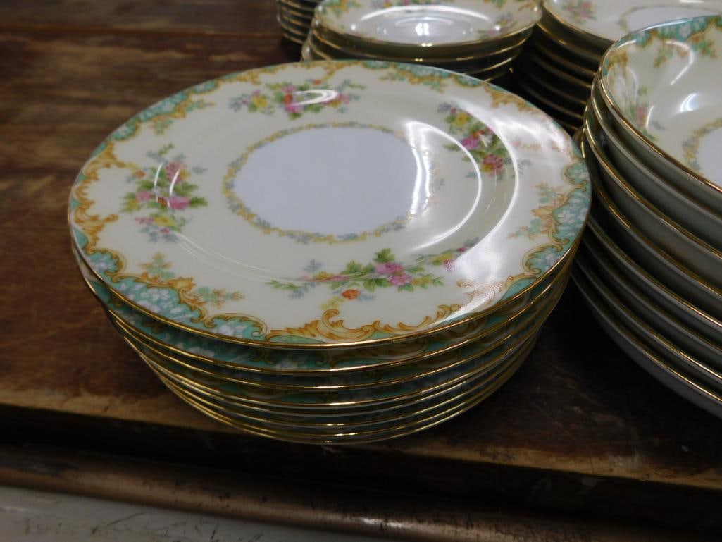 72 Piece Noritake Chine Set - Jasmine Pattern - Almost Service For 8 - Sugar Cap Missing - 2