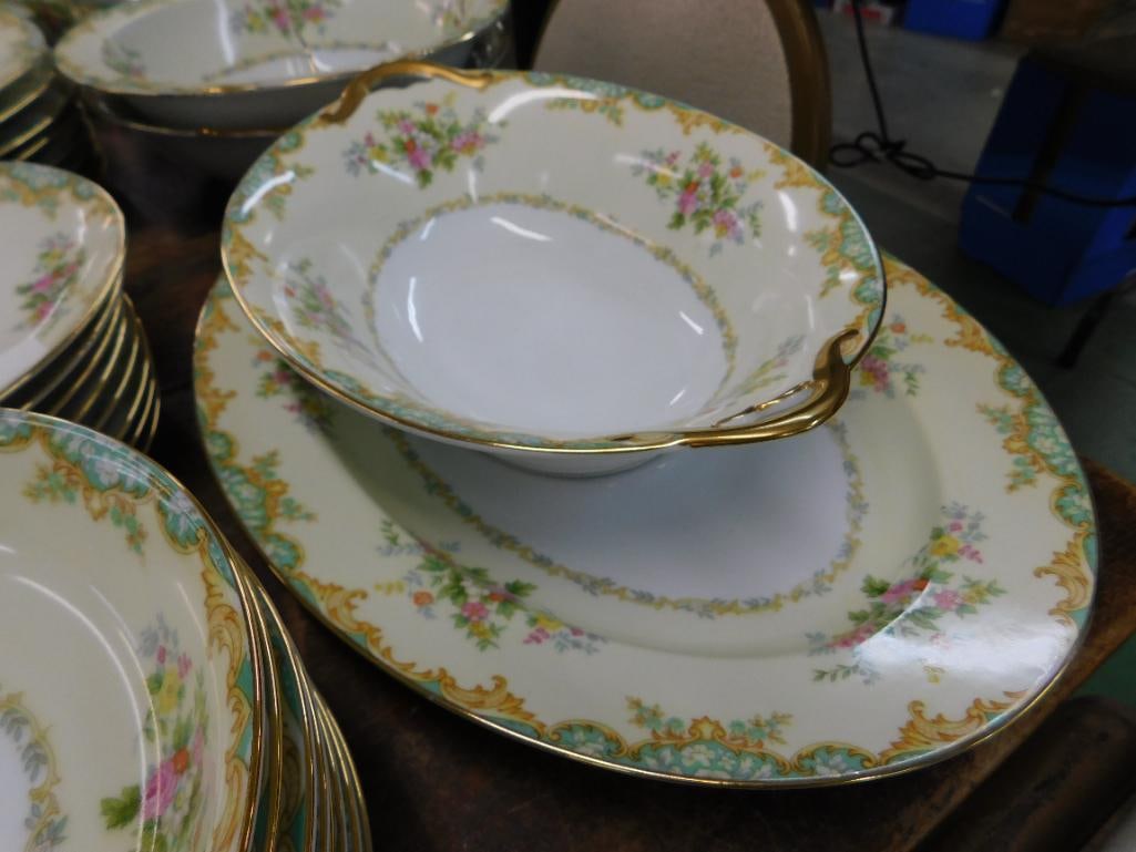 72 Piece Noritake Chine Set - Jasmine Pattern - Almost Service For 8 - Sugar Cap Missing - 4
