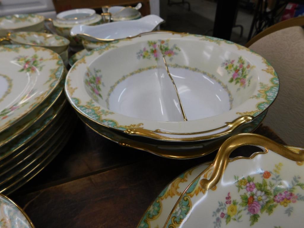 72 Piece Noritake Chine Set - Jasmine Pattern - Almost Service For 8 - Sugar Cap Missing - 5