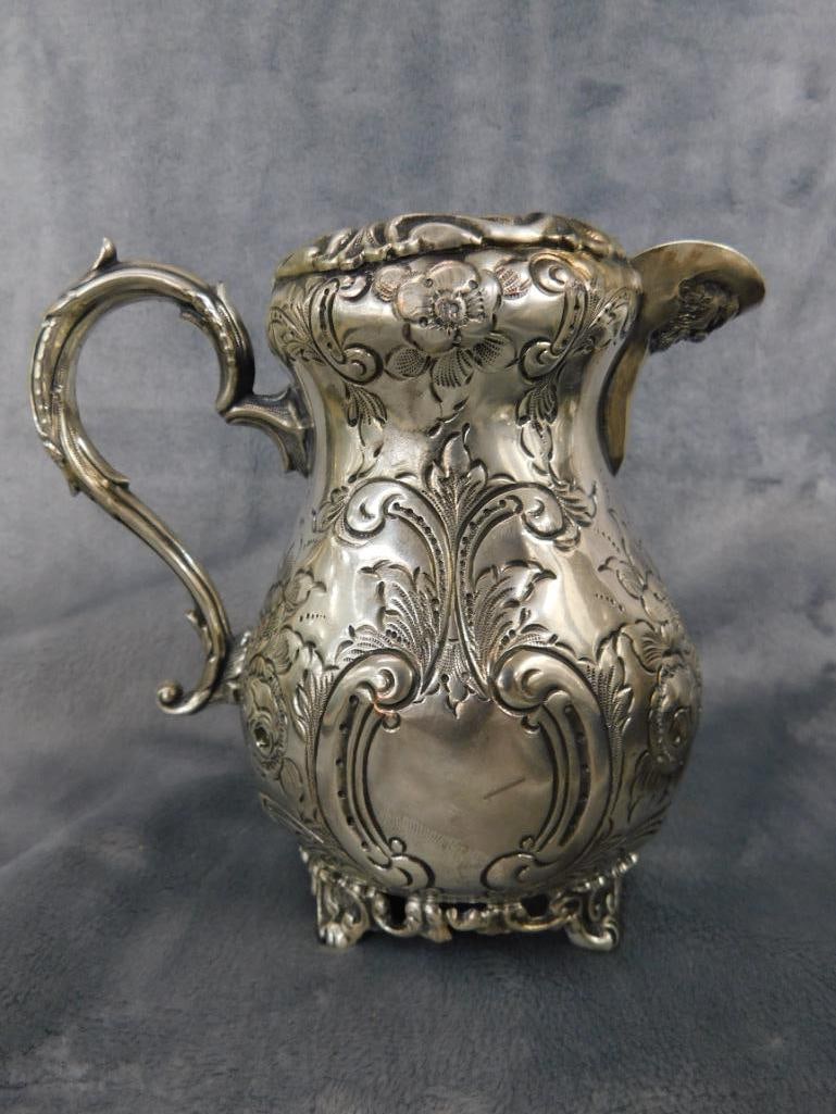 Vintage 5 Piece Silver Over Copper Coffee and Tea Set with Tray - 20