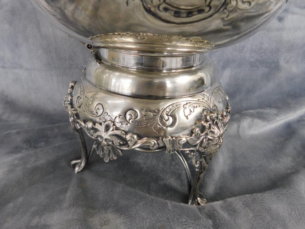 Vintage Silver Over Copper Tilting Coffee Pot - Marked Hand Chased - England - 15