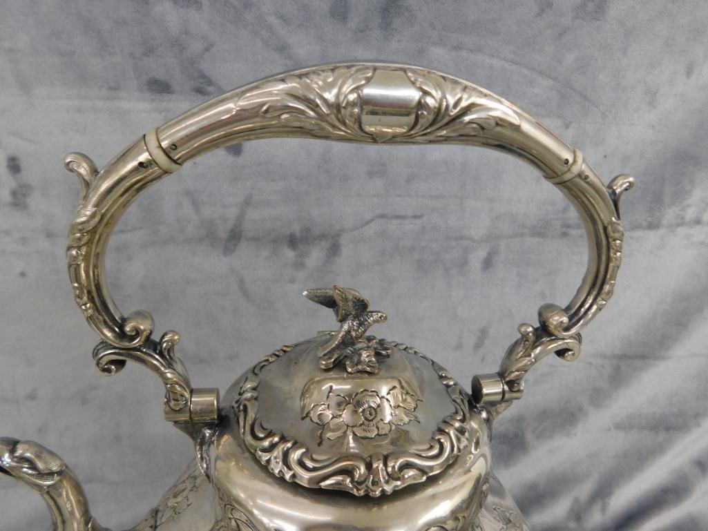 Vintage Silver Over Copper Tilting Coffee Pot - Marked Hand Chased - England - 2