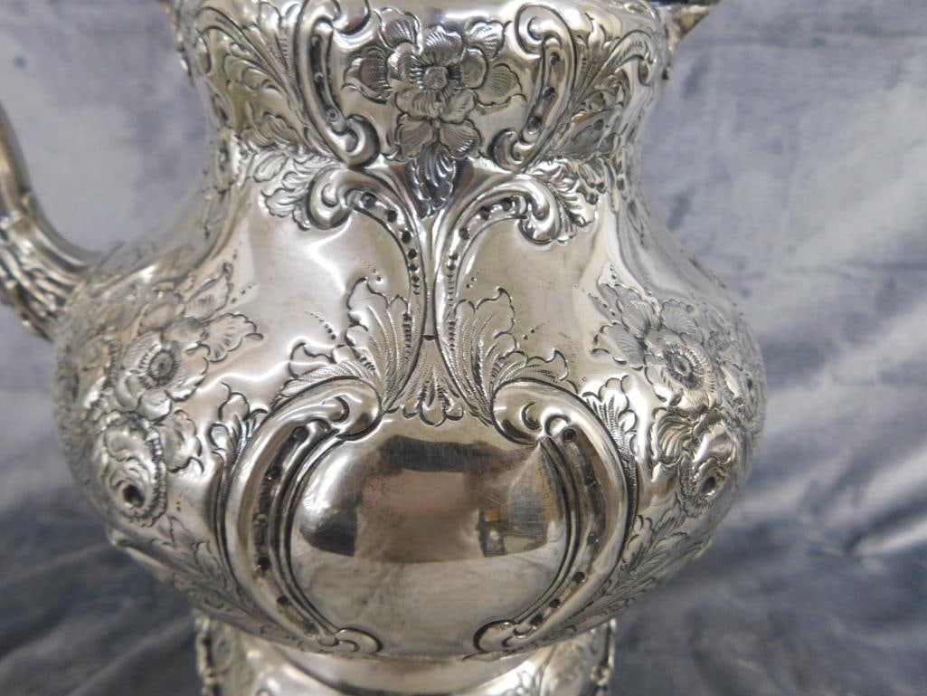 Vintage Silver Over Copper Tilting Coffee Pot - Marked Hand Chased - England - 6