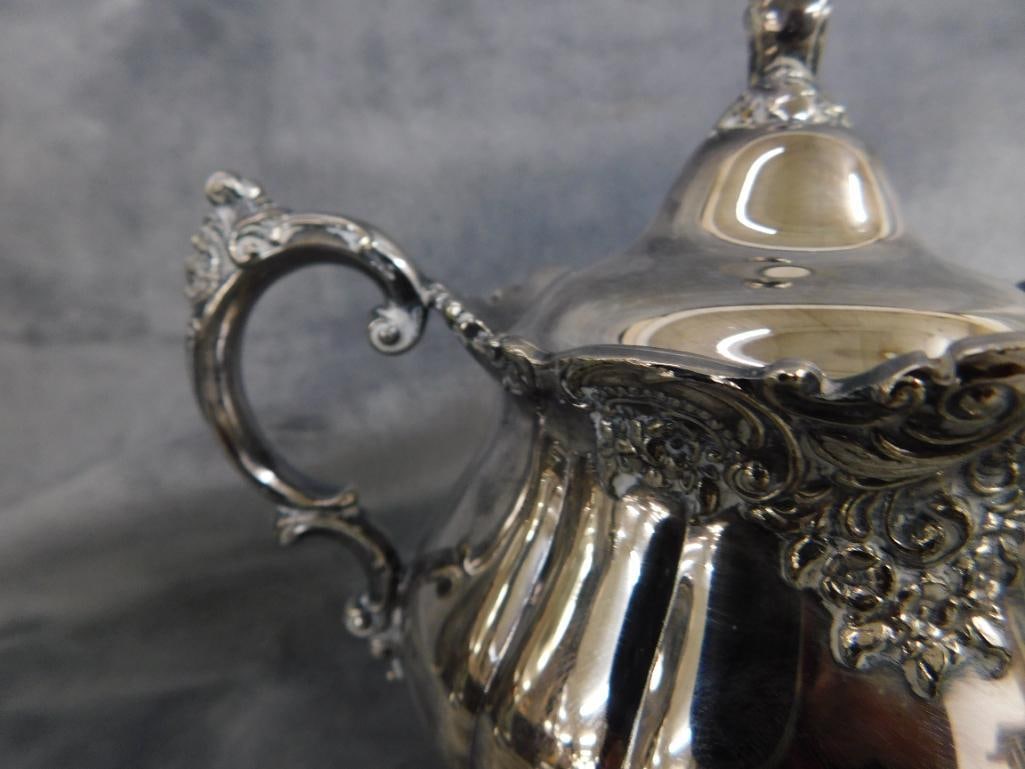 Vintage 6 Piece Wallace Silver Plate Coffee and Tea Set - Baroque Pattern - 19
