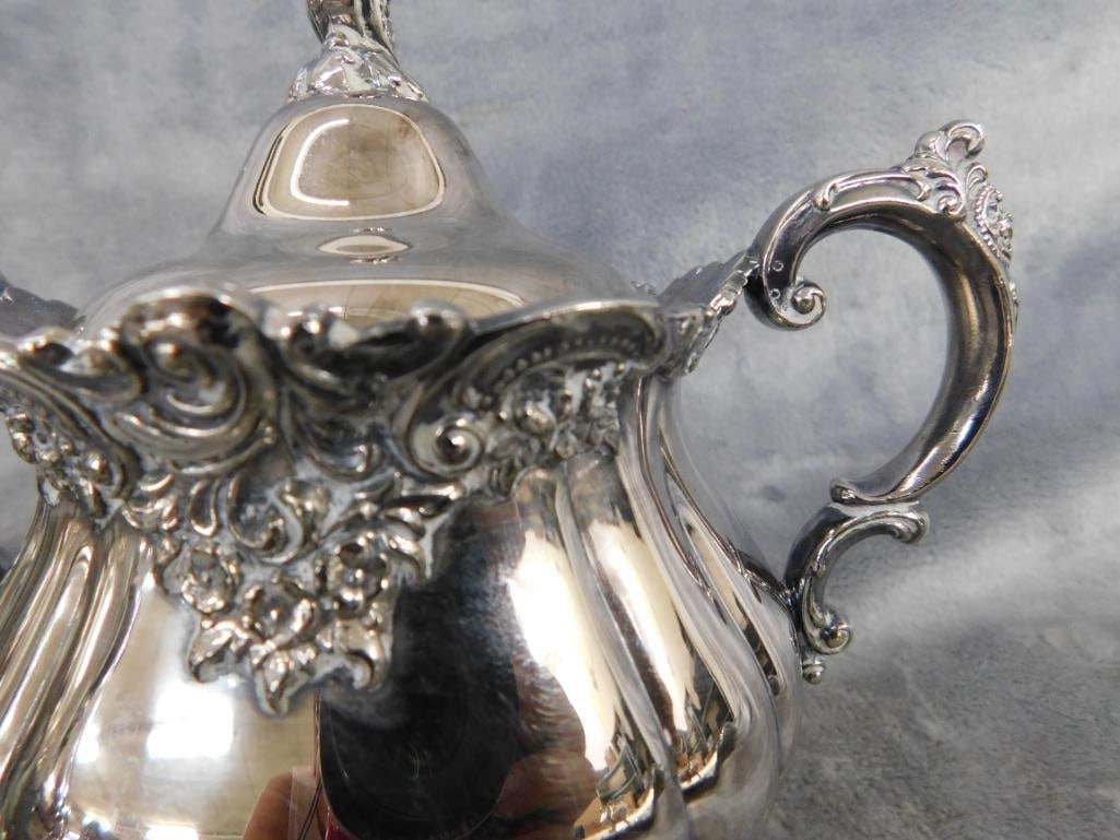 Vintage 6 Piece Wallace Silver Plate Coffee and Tea Set - Baroque Pattern - 20