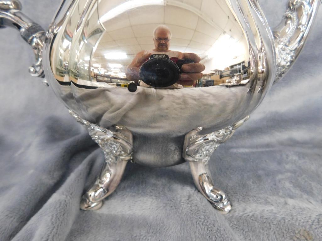 Vintage 6 Piece Wallace Silver Plate Coffee and Tea Set - Baroque Pattern - 6