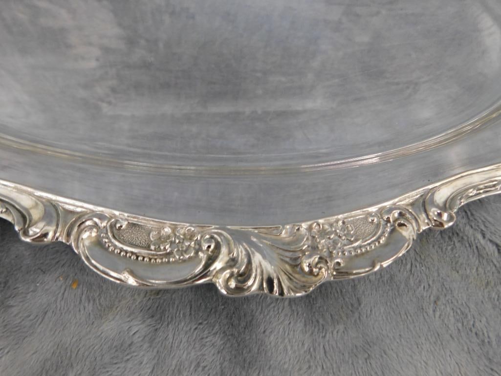 Vintage Wallace Silver Plate Tray - Baroque Pattern - 19.5" x 13.5" - 6