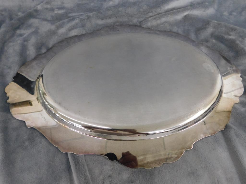 Vintage Wallace Silver Plate Tray - Baroque Pattern - 19.5" x 13.5" - 8