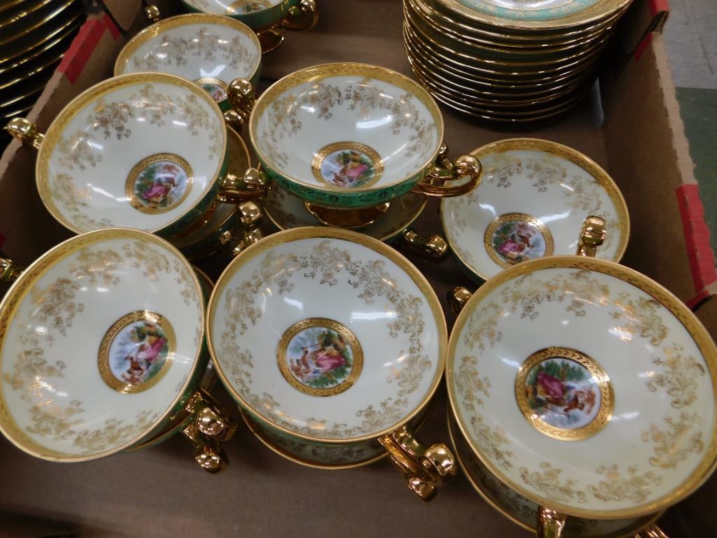 94 Piece Victoria Czechoslovakia China Set - 24K Gold Highlighted - 11
