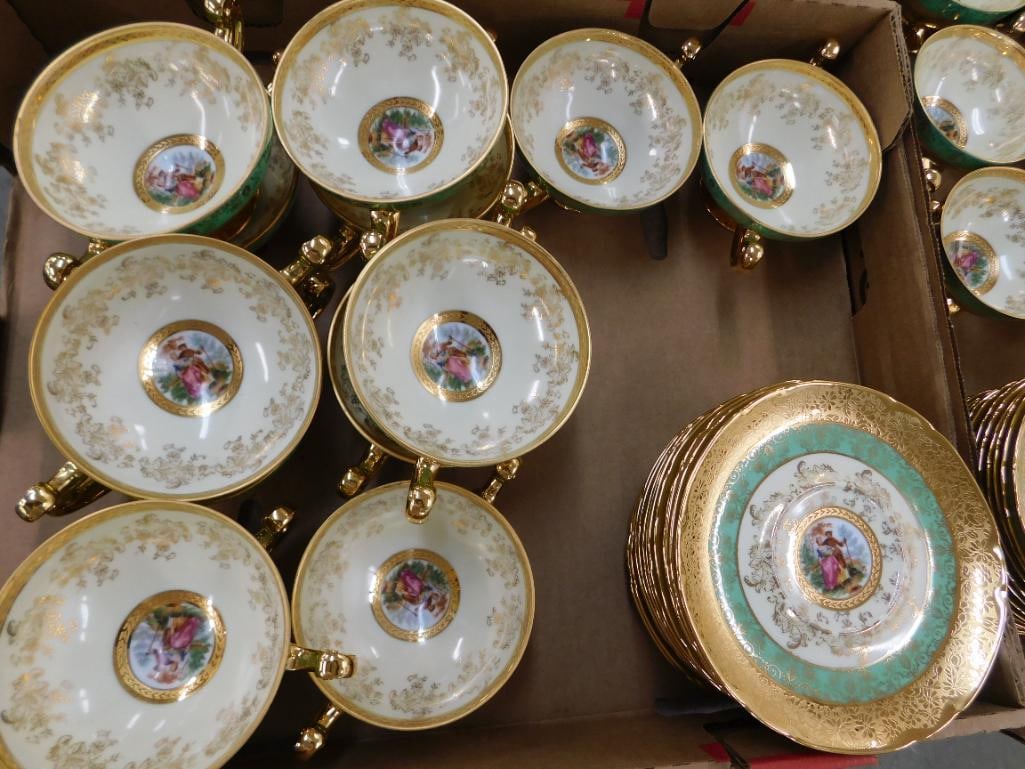 94 Piece Victoria Czechoslovakia China Set - 24K Gold Highlighted - 12
