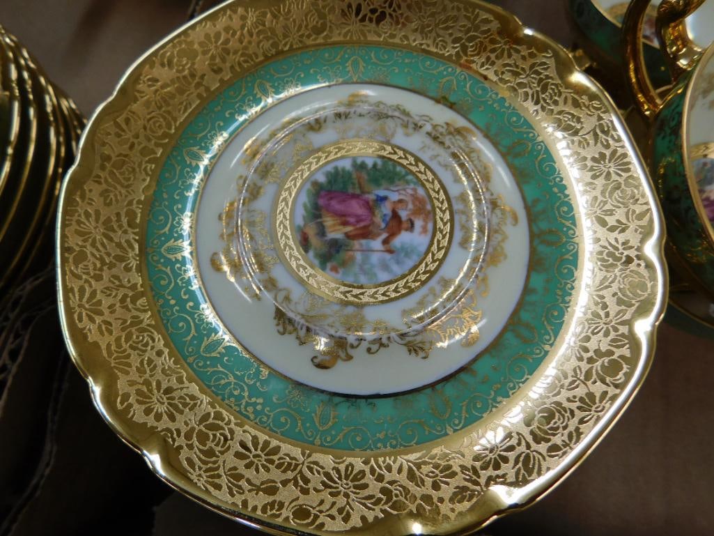94 Piece Victoria Czechoslovakia China Set - 24K Gold Highlighted - 13