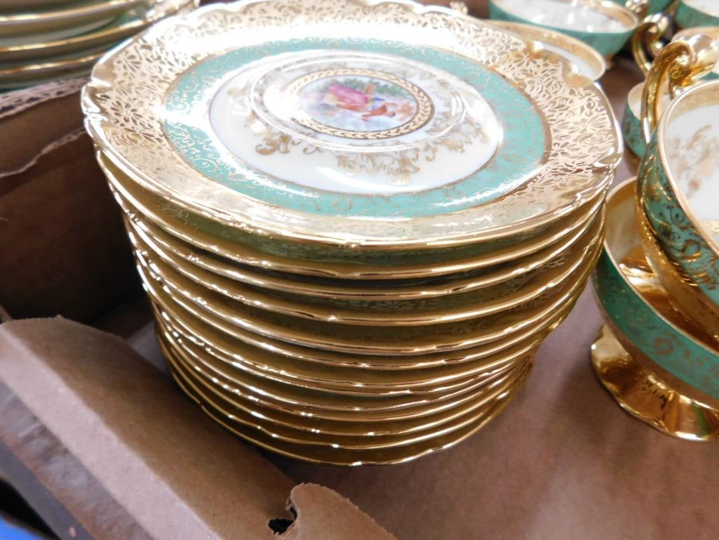 94 Piece Victoria Czechoslovakia China Set - 24K Gold Highlighted - 14