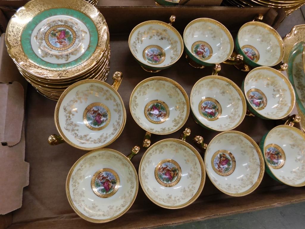 94 Piece Victoria Czechoslovakia China Set - 24K Gold Highlighted - 16
