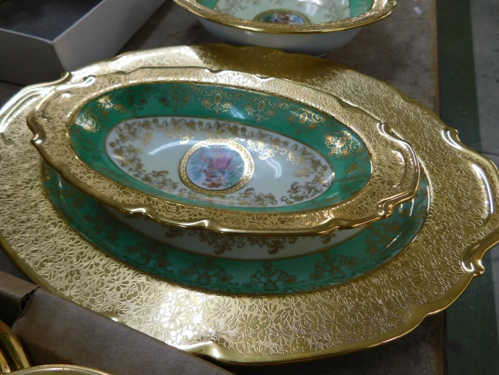 94 Piece Victoria Czechoslovakia China Set - 24K Gold Highlighted - 17