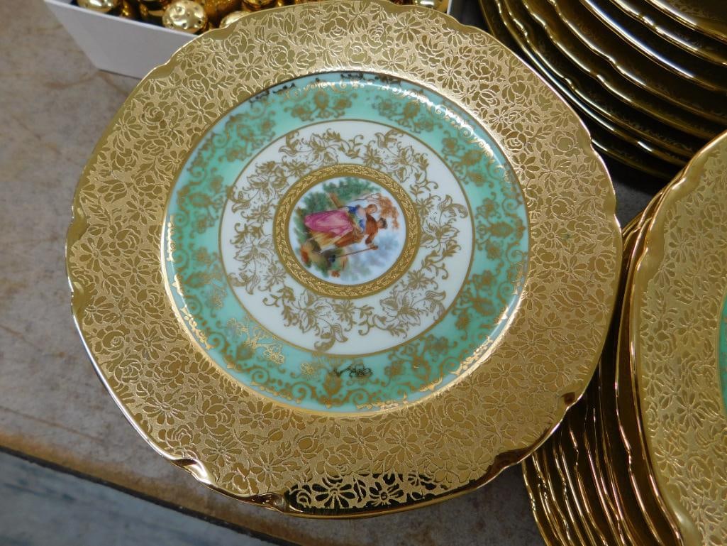 94 Piece Victoria Czechoslovakia China Set - 24K Gold Highlighted - 2