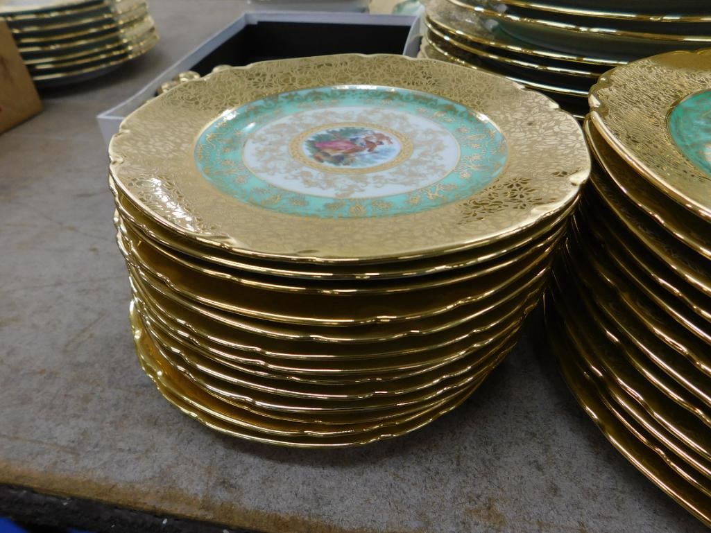 94 Piece Victoria Czechoslovakia China Set - 24K Gold Highlighted - 3