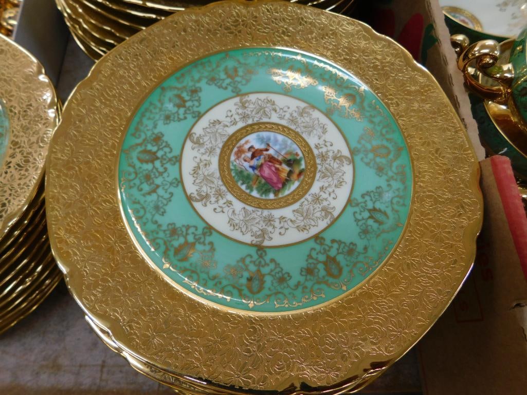 94 Piece Victoria Czechoslovakia China Set - 24K Gold Highlighted - 4