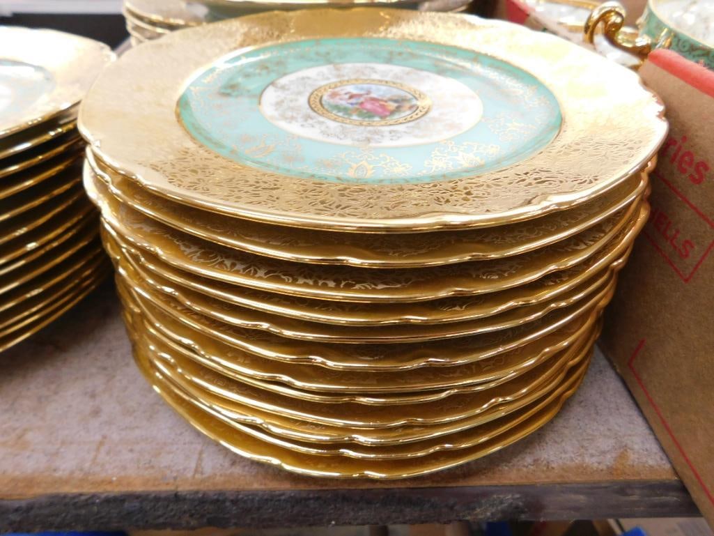 94 Piece Victoria Czechoslovakia China Set - 24K Gold Highlighted - 5