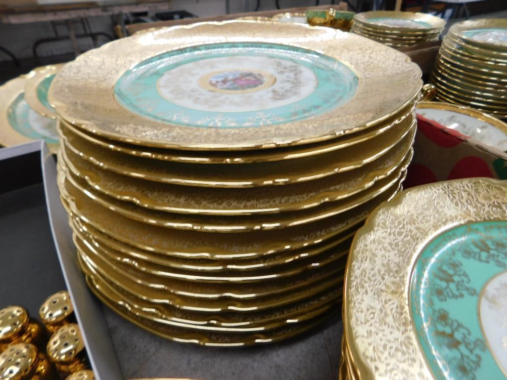 94 Piece Victoria Czechoslovakia China Set - 24K Gold Highlighted - 7
