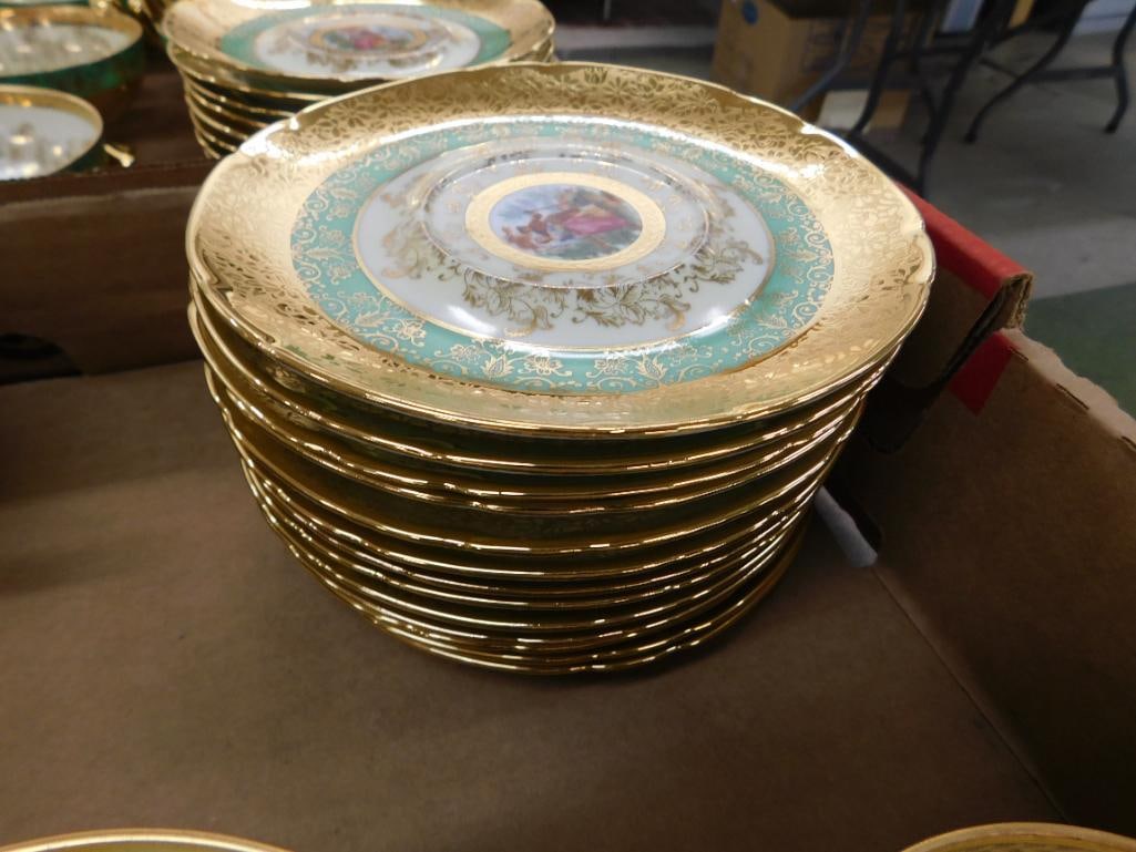 94 Piece Victoria Czechoslovakia China Set - 24K Gold Highlighted - 9