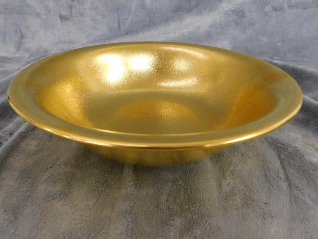 Vintage Pickard China 2.5" x 9" Gold Glazed Bowl - 10
