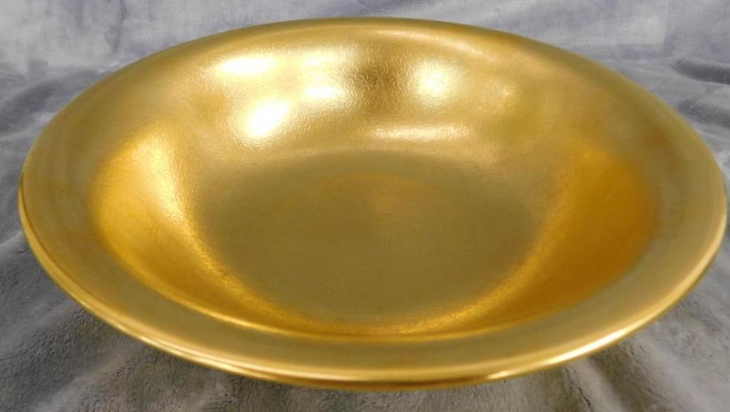 Vintage Pickard China 2.5" x 9" Gold Glazed Bowl: See Photos For Condition and Details