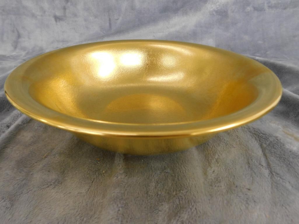 Vintage Pickard China 2.5" x 9" Gold Glazed Bowl - 9