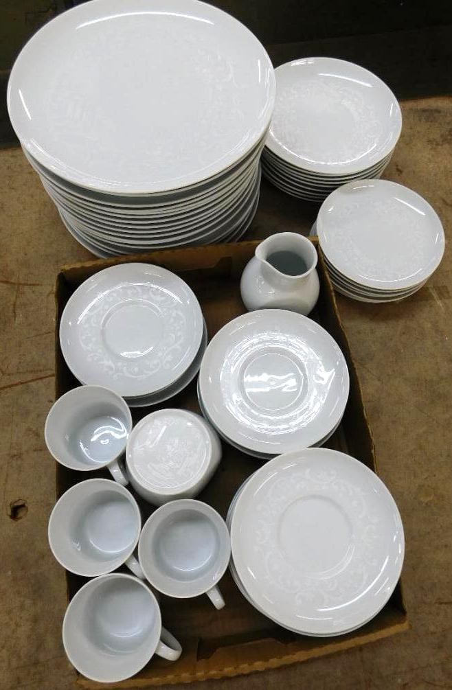 55 Piece Noritake China Set - Younger Image - Barbados Pattern - Lots of Saucers Only 4 Cups: See Photos For Condition and Details
