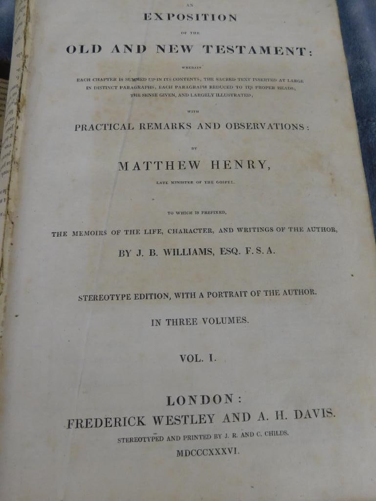 1836 3 Volume Set - "Exposition of The Old and New Testament" - Mathew Henry - 6