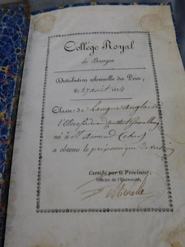 Box Lot of Old Books - "Dantes Poems" - 1834 "Vies Des Grande Capitaines Francais" V and VII - 10