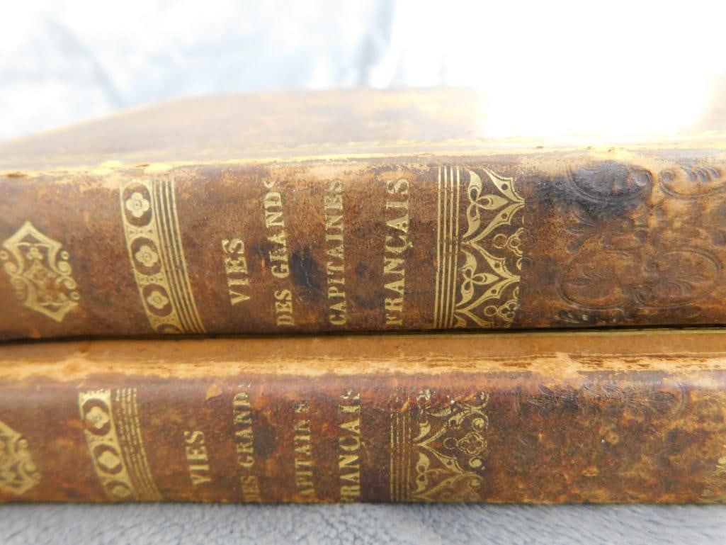 Box Lot of Old Books - "Dantes Poems" - 1834 "Vies Des Grande Capitaines Francais" V and VII - 8