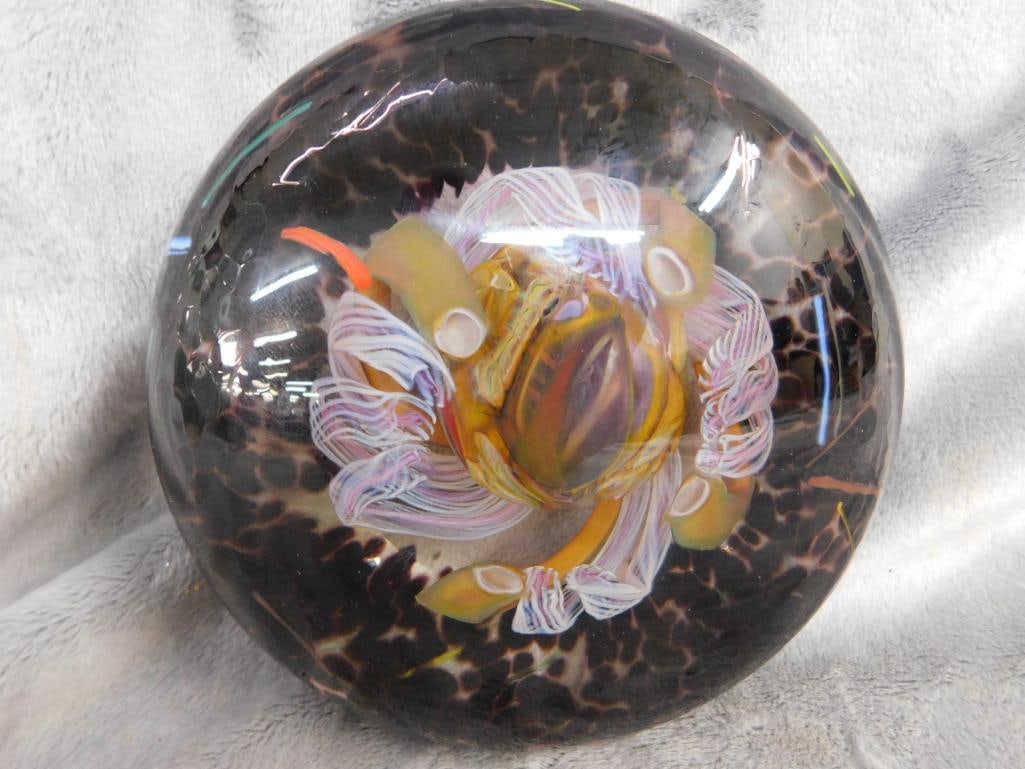 1995 Rick Beck Magnum Paperweight - Signed - 5.5" x 5.5" x 2.5" - 12