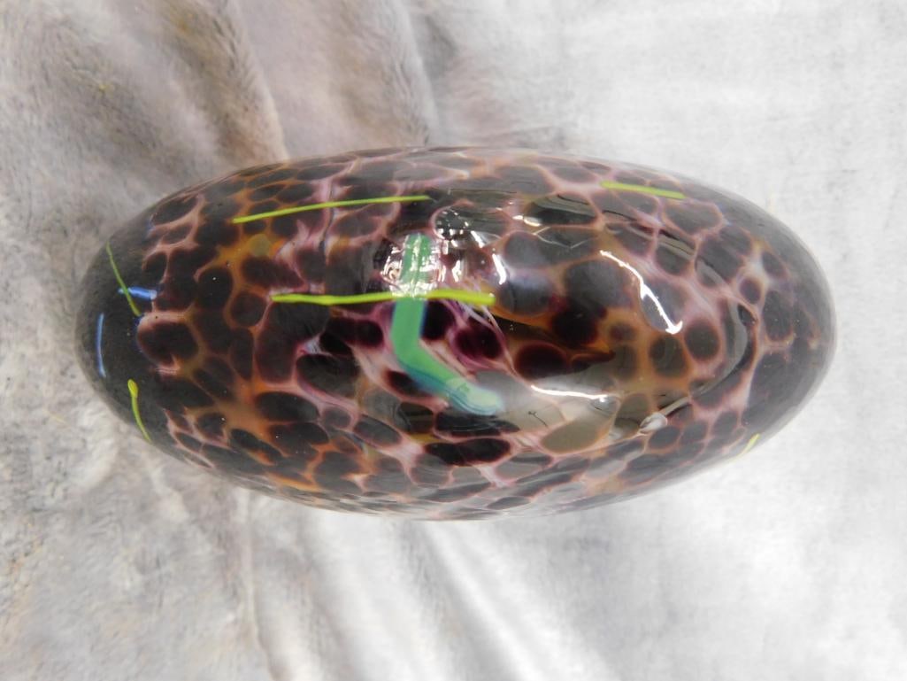 1995 Rick Beck Magnum Paperweight - Signed - 5.5" x 5.5" x 2.5" - 4