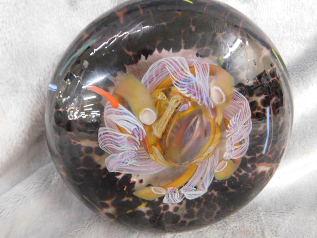 1995 Rick Beck Magnum Paperweight - Signed - 5.5" x 5.5" x 2.5" - 9