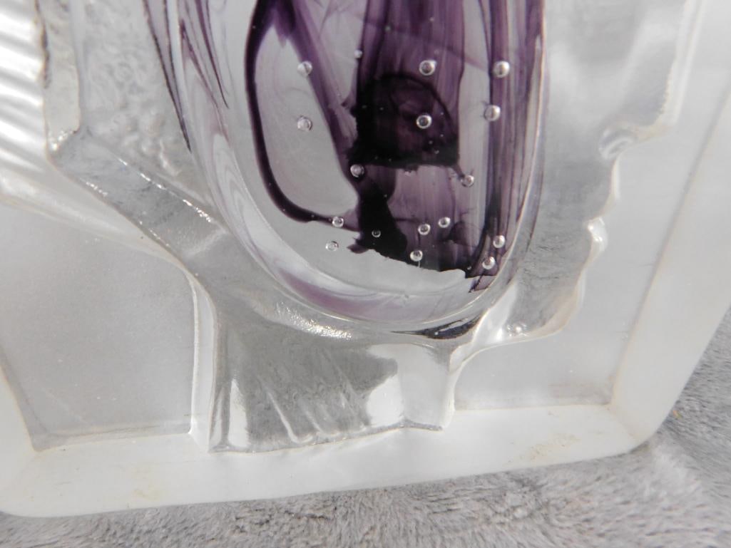 Nice Bohemian / Czechoslovakia Profile Paperweight - 5.75' x 5.75" x 1.5" - 12