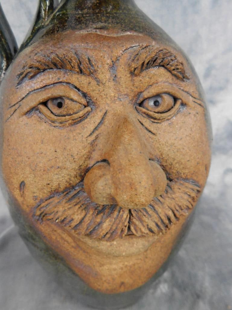 Studio Art Pottery - 1 Gallon Face / Ugly Jug - 12" x 7" - 2