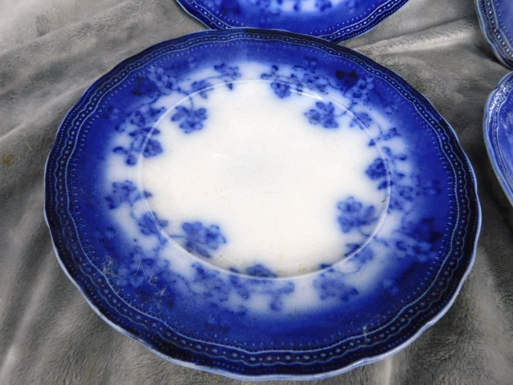 4 matching "Societe Ceramique Maestricht" 9" Flow Blue- Holland - 5
