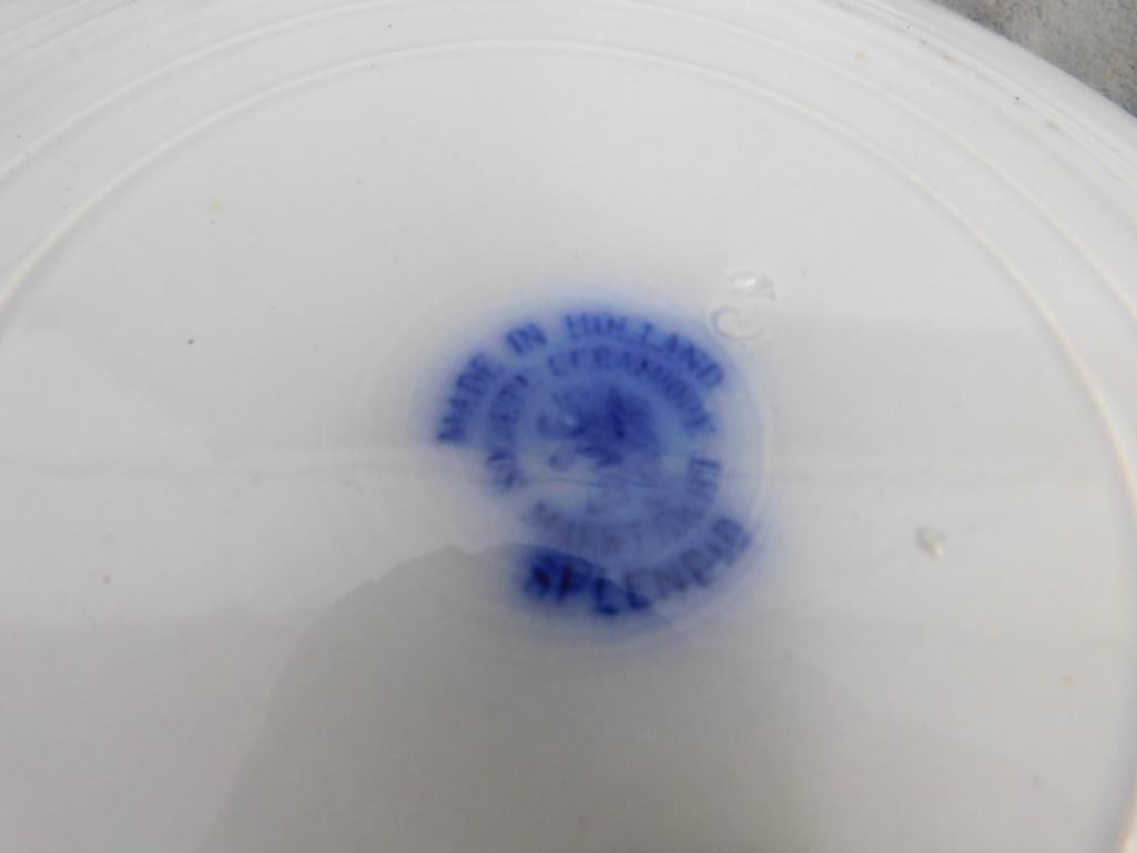 4 matching "Societe Ceramique Maestricht" 9" Flow Blue- Holland - 6