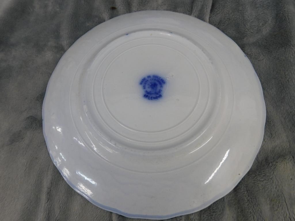 4 matching "Societe Ceramique Maestricht" 9" Flow Blue- Holland - 7