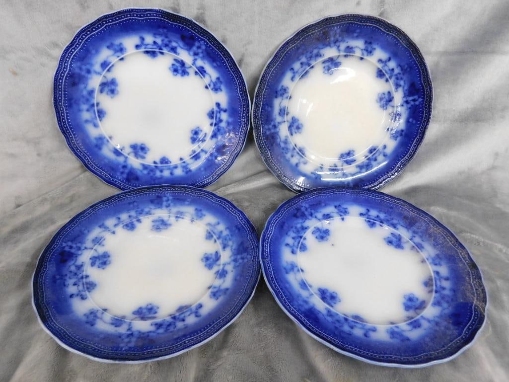 4 matching "Societe Ceramique Maestricht" 9" Flow Blue- Holland - 8