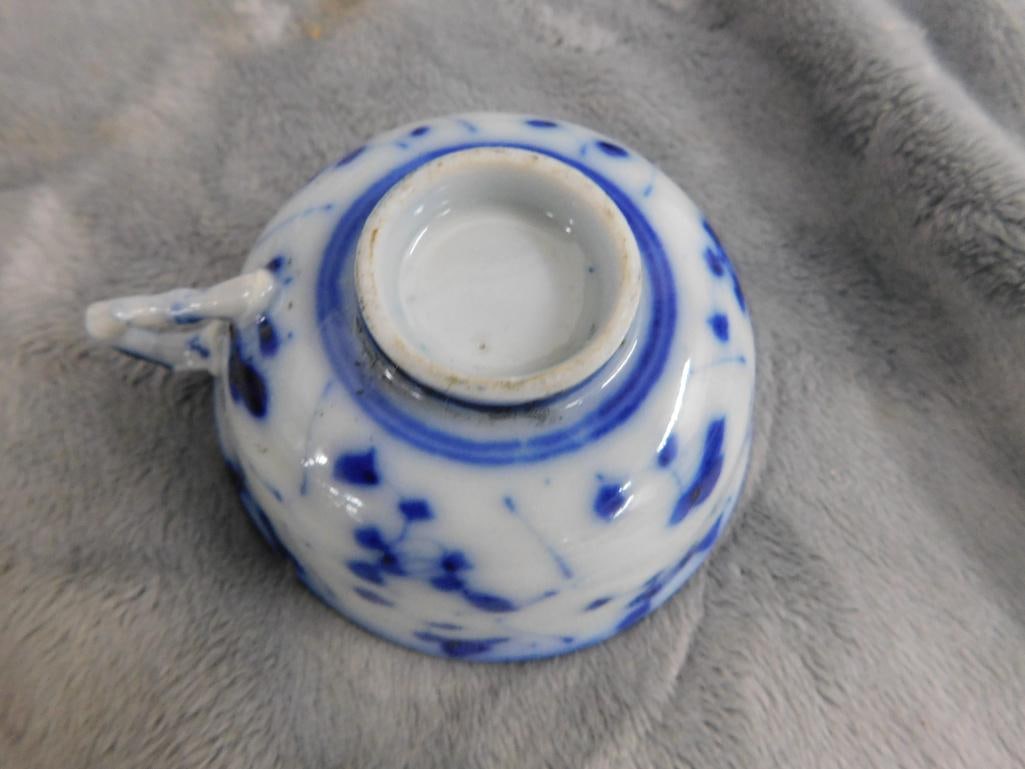 4 pieces of Vintage Flow Blue - Adams - LaBelle - and 2 Unsigned - 12