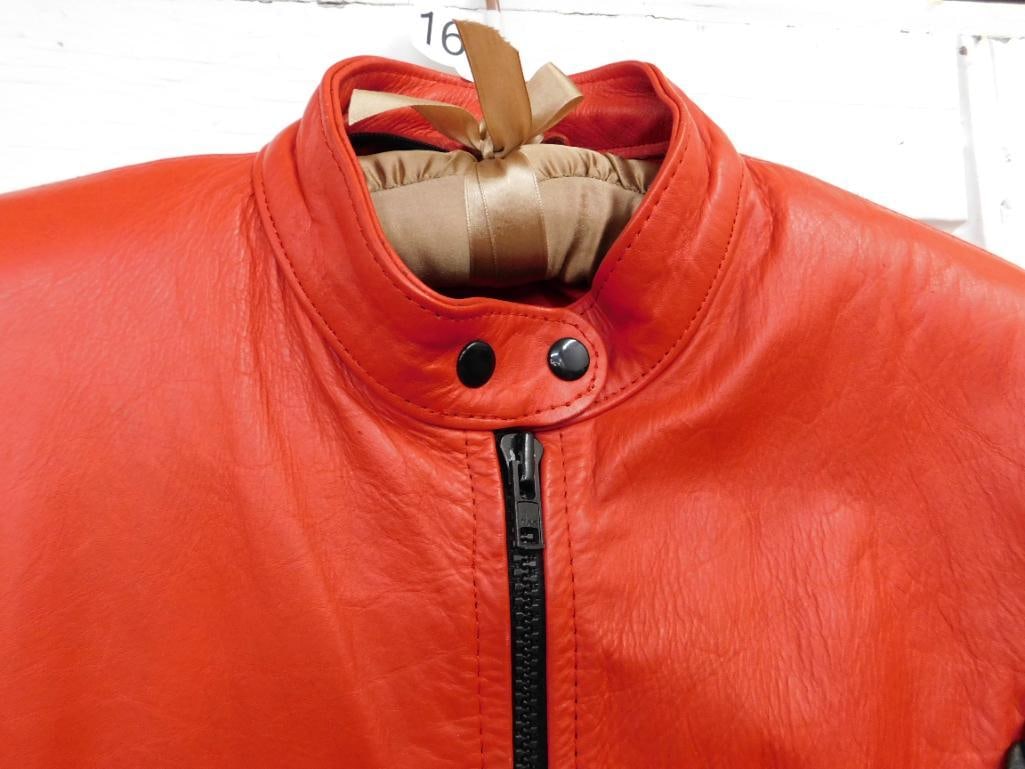Red Leather Jacket with Black Fringe - Sorry Can't Find Maker or Size - Good Shape - 2
