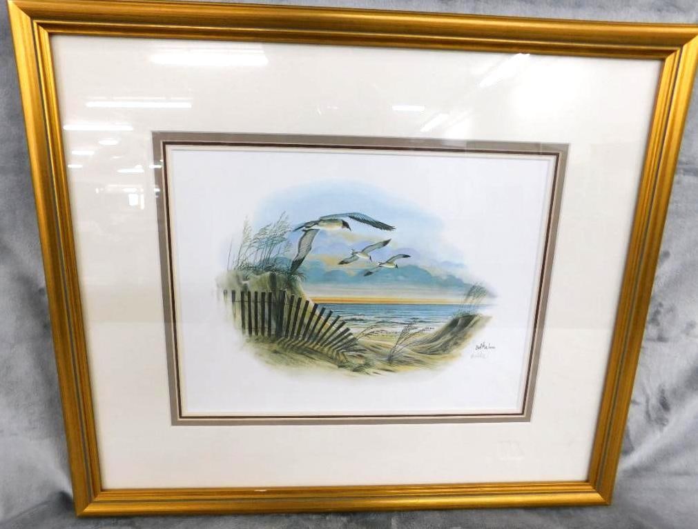 1988 Lithograph - Signed Don Balke - Seagulls On The Seashore - 16.25" x 19": See Photos For Condition and Details