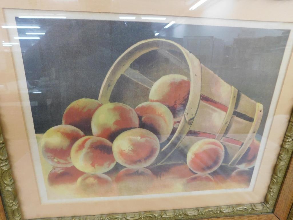 Vintage Print - Peaches - Ornate Frame - 28.5" x 30.5" - 2