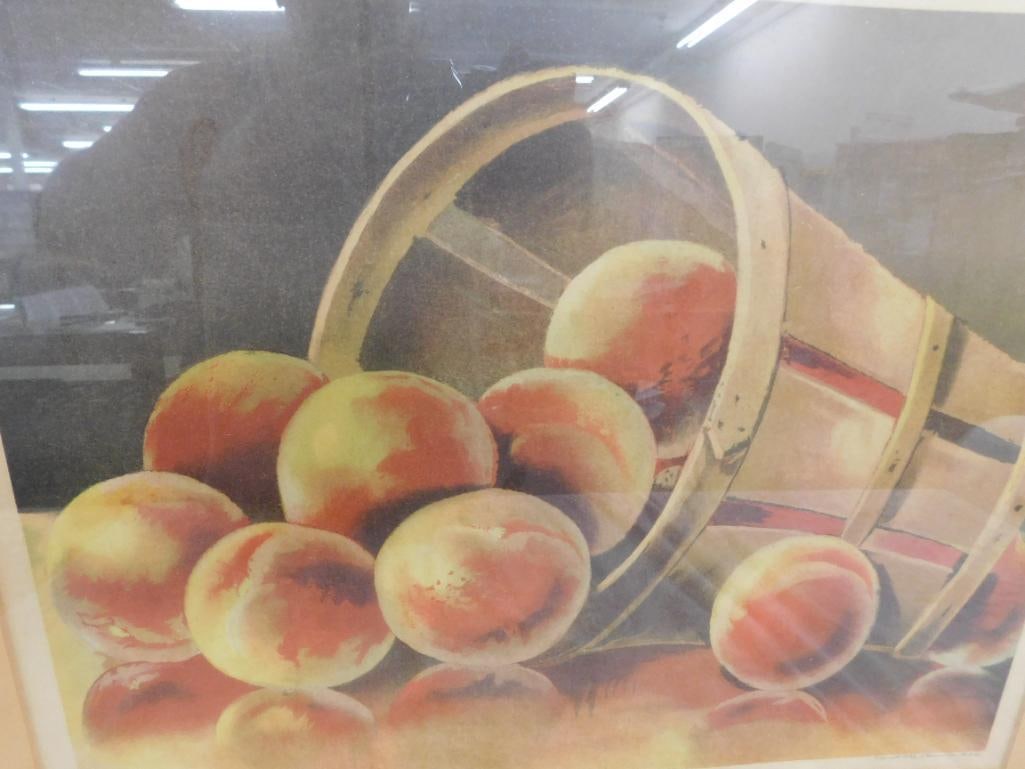 Vintage Print - Peaches - Ornate Frame - 28.5" x 30.5" - 3